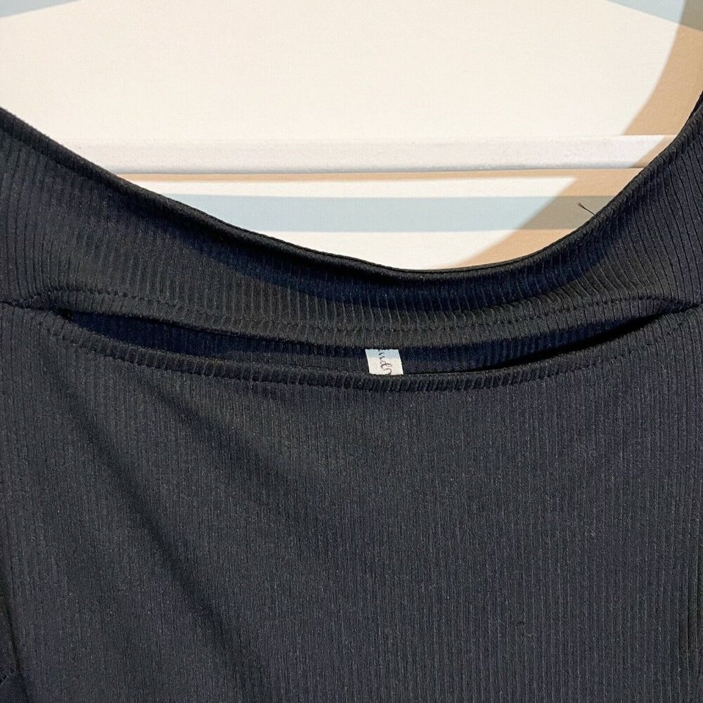Find Me Plus Dress Size 1XL Striped Layered Short Sleeve‎ Peekaboo Front Midi - Picture 9 of 10